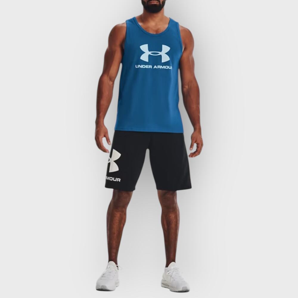 Under Armour Mens Workout Tank Top I Small I Blue Sporty Sleeveless Relaxed